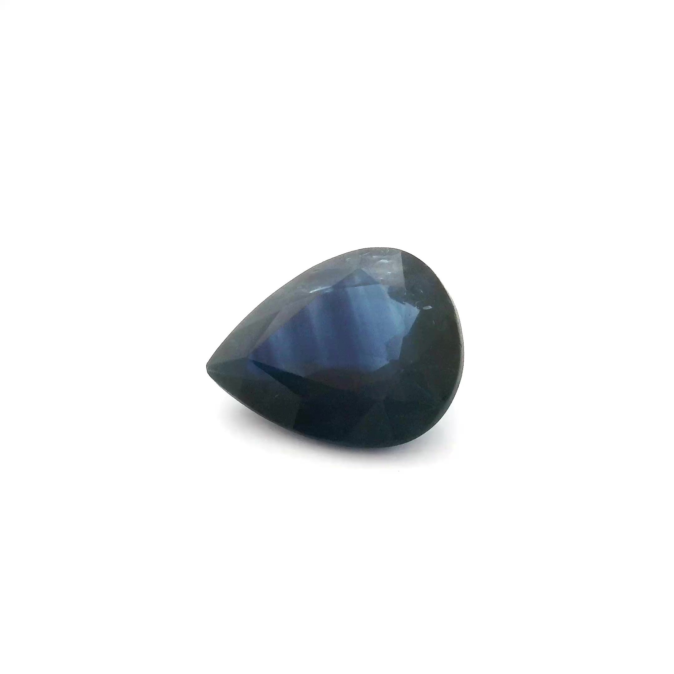 Szafir 2,58 ct, niebieski, szlif gruszka