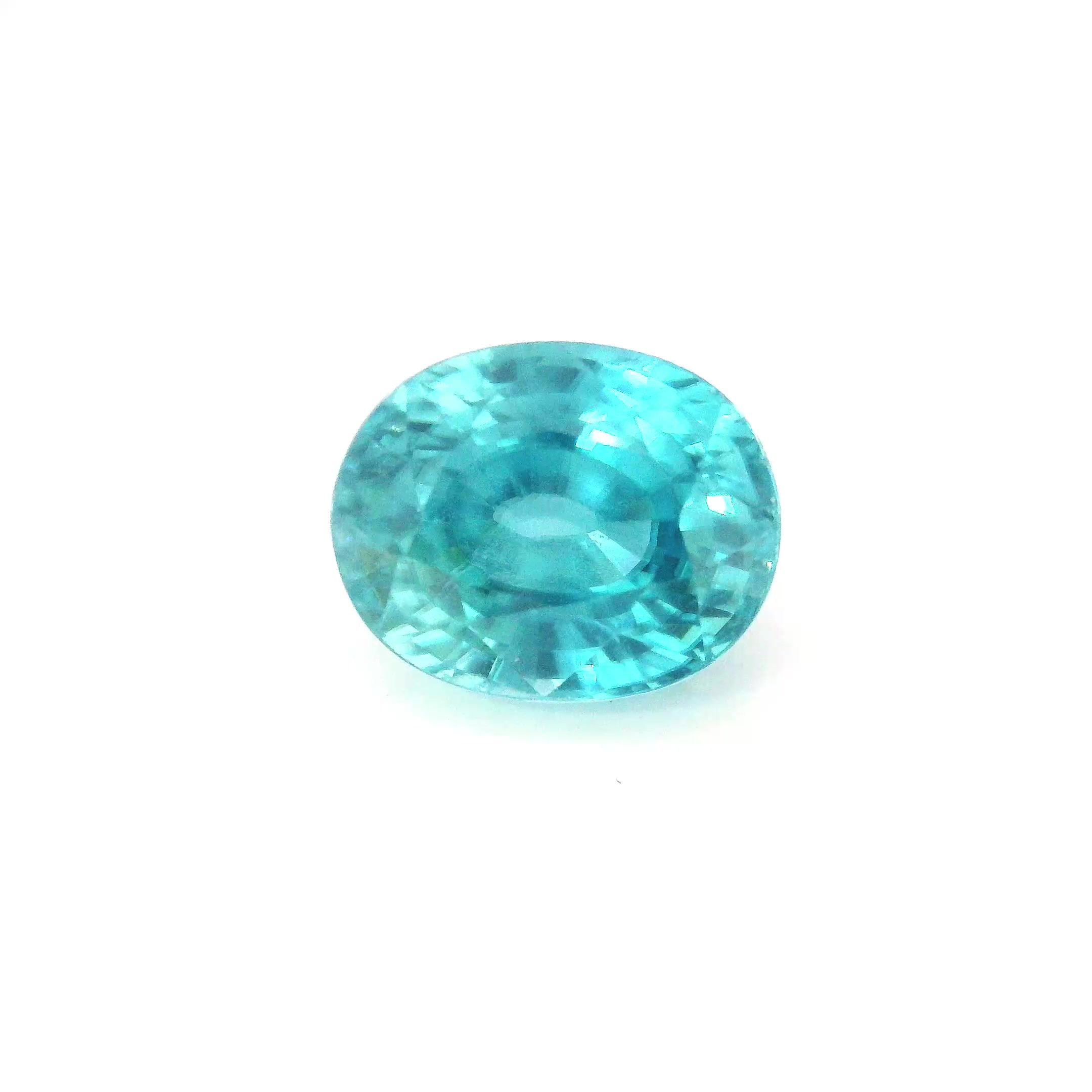 Cyrkon 6,07 ct, niebieski, szlif owalny