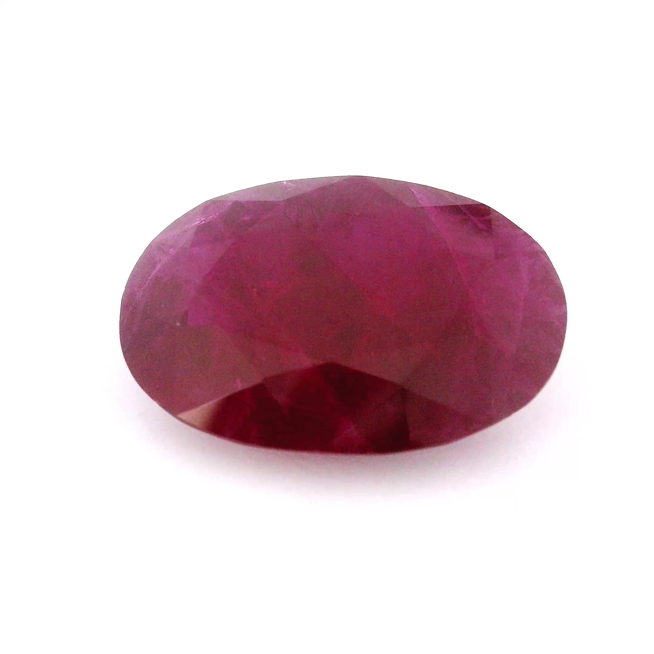 Rubin 10,42 ct, czerwony, szlif owalny