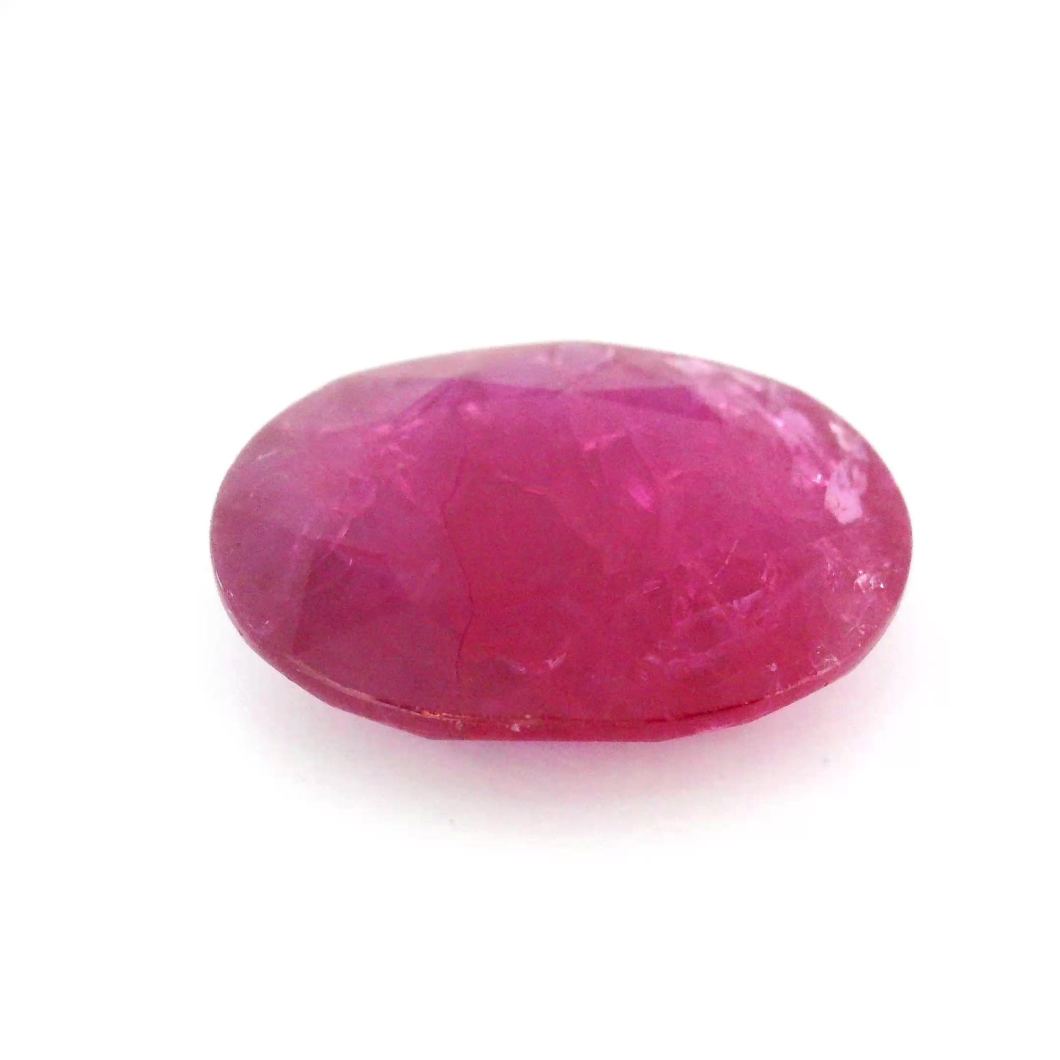 Rubin 10,96 ct, czerwony, szlif owalny