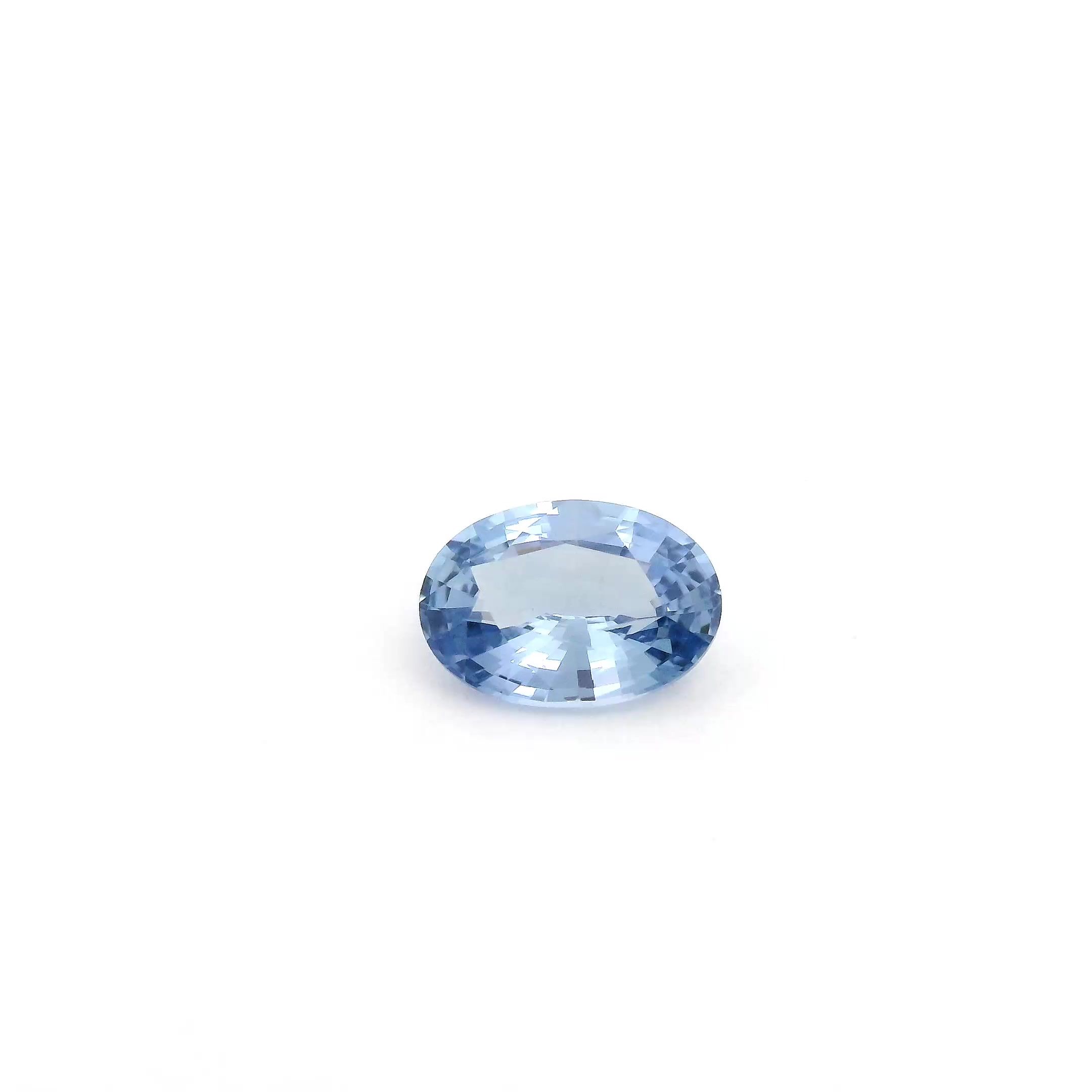 SAPPHIRE FACETED 0.85ct BLUE Light SI SRILANKA HEATED