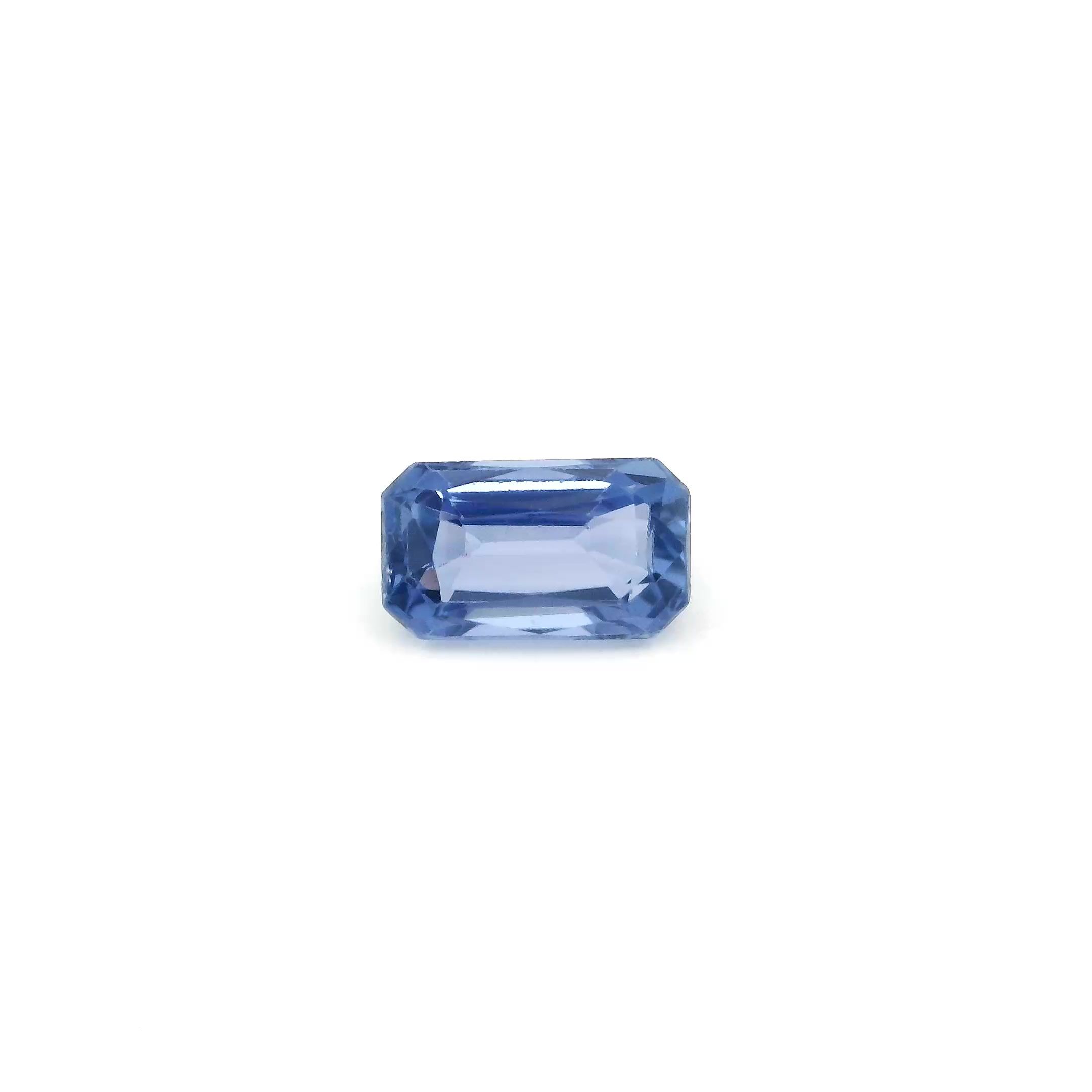 Szafir 1,25 ct, niebieski, szlif ośmiokątny