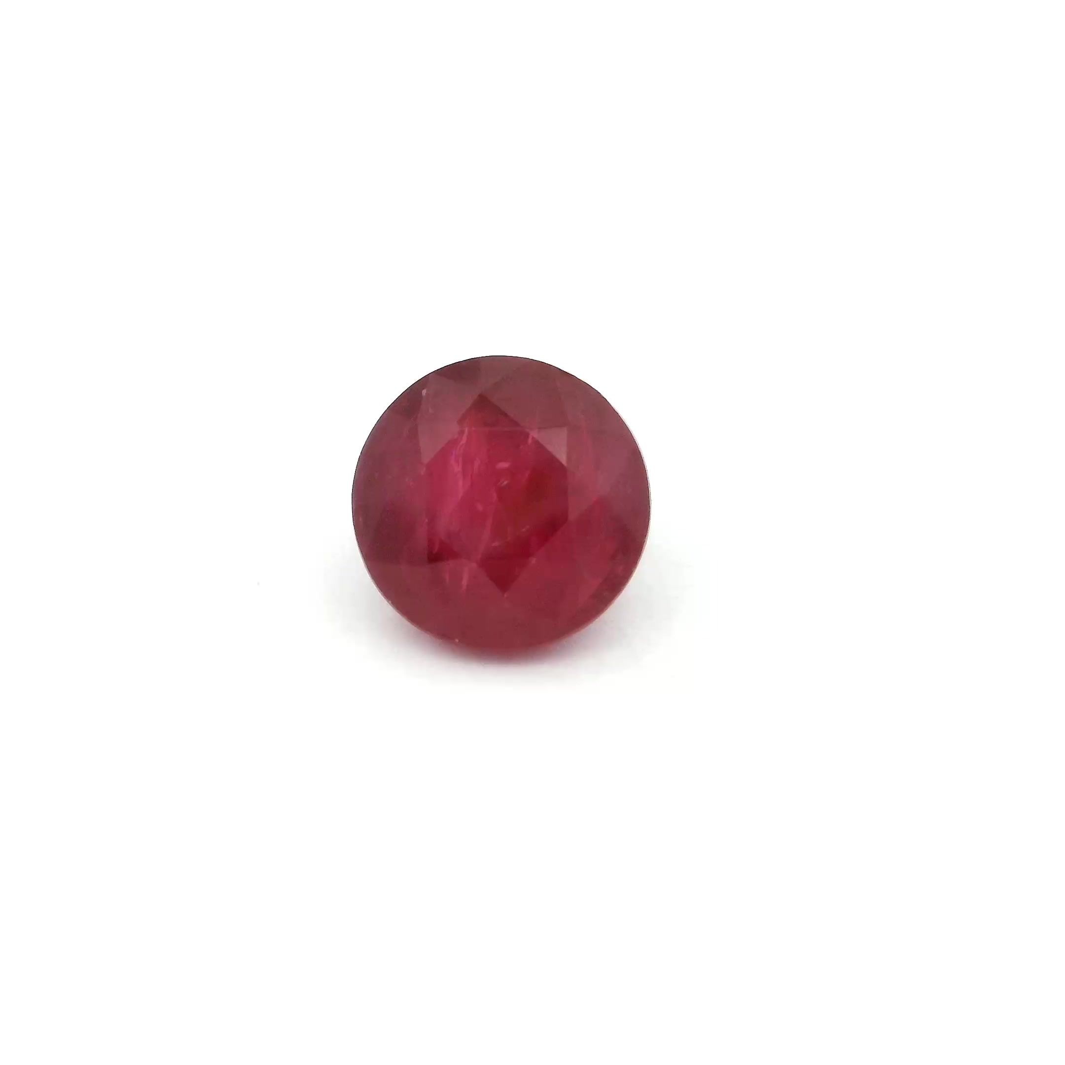 Rubin 2,16 ct, czerwony, szlif okrągły