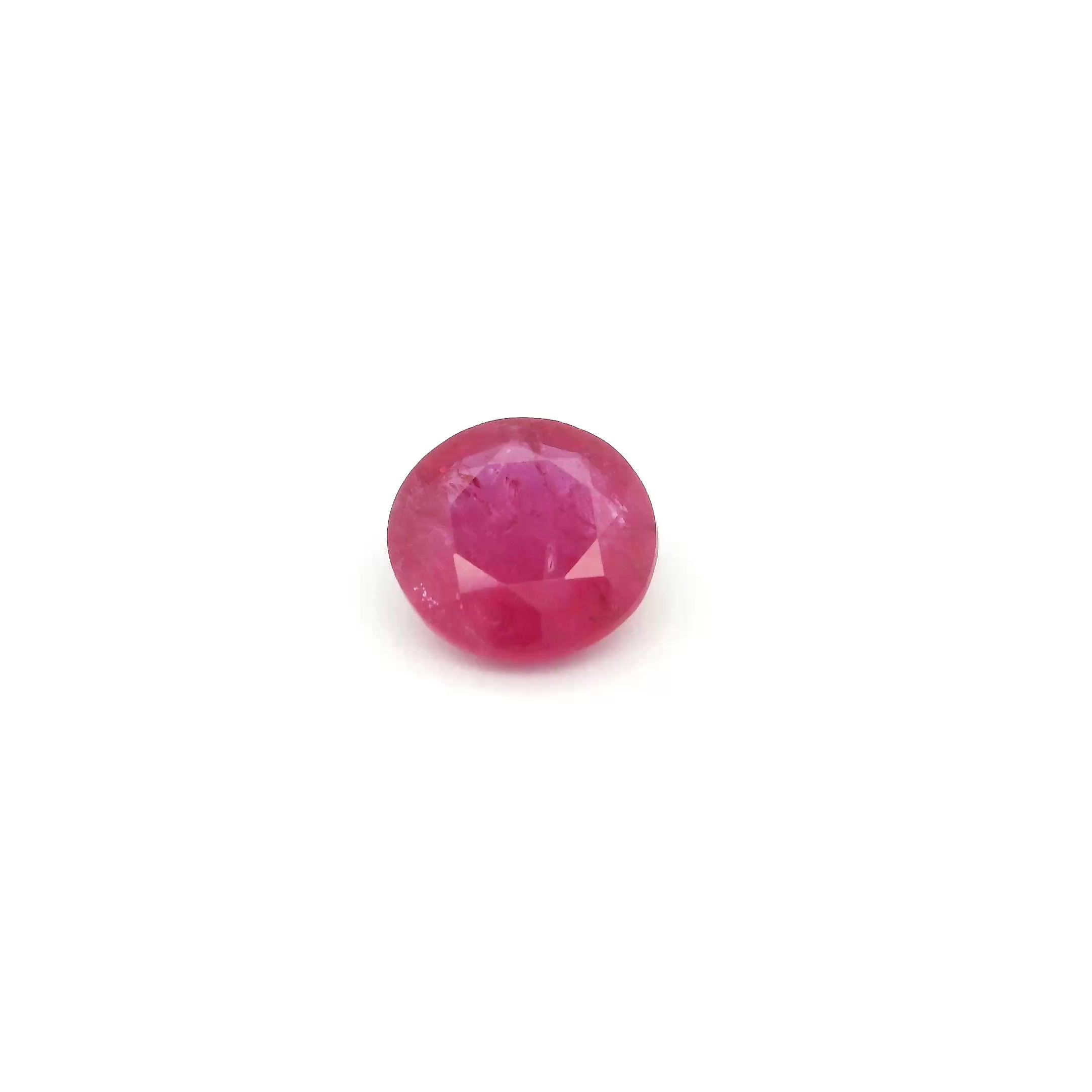 Rubin 1,13 ct, czerwony, szlif okrągły
