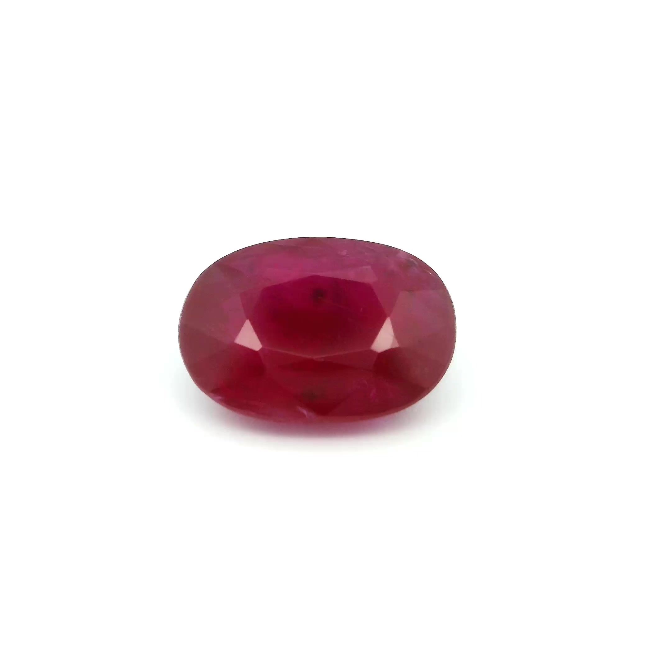 Rubin 3,42 ct, czerwony, szlif owalny
