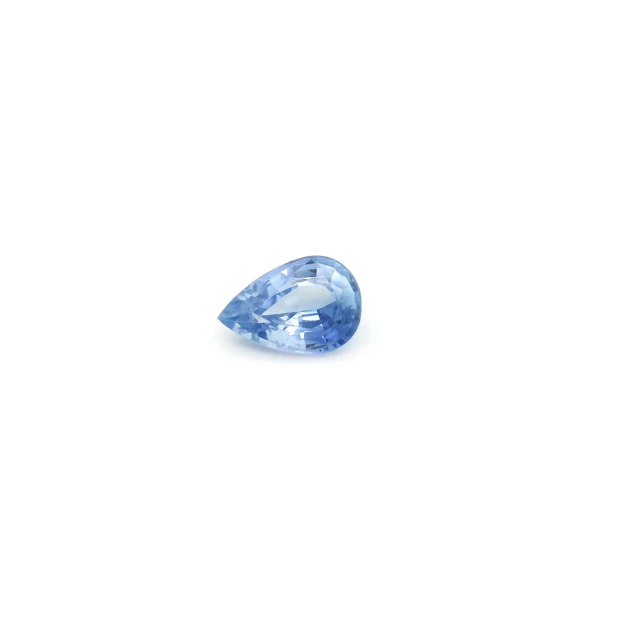SAPPHIRE FACETED 0.45ct BLUE Medium intense EC SRILANKA HEATED