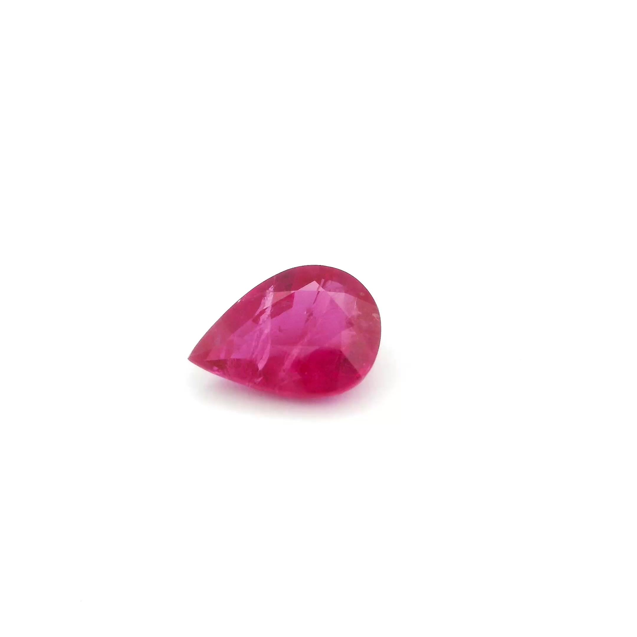 RUBY FACETED 1.06ct RED Medium intense MI MOZAMBIQUE HEATED