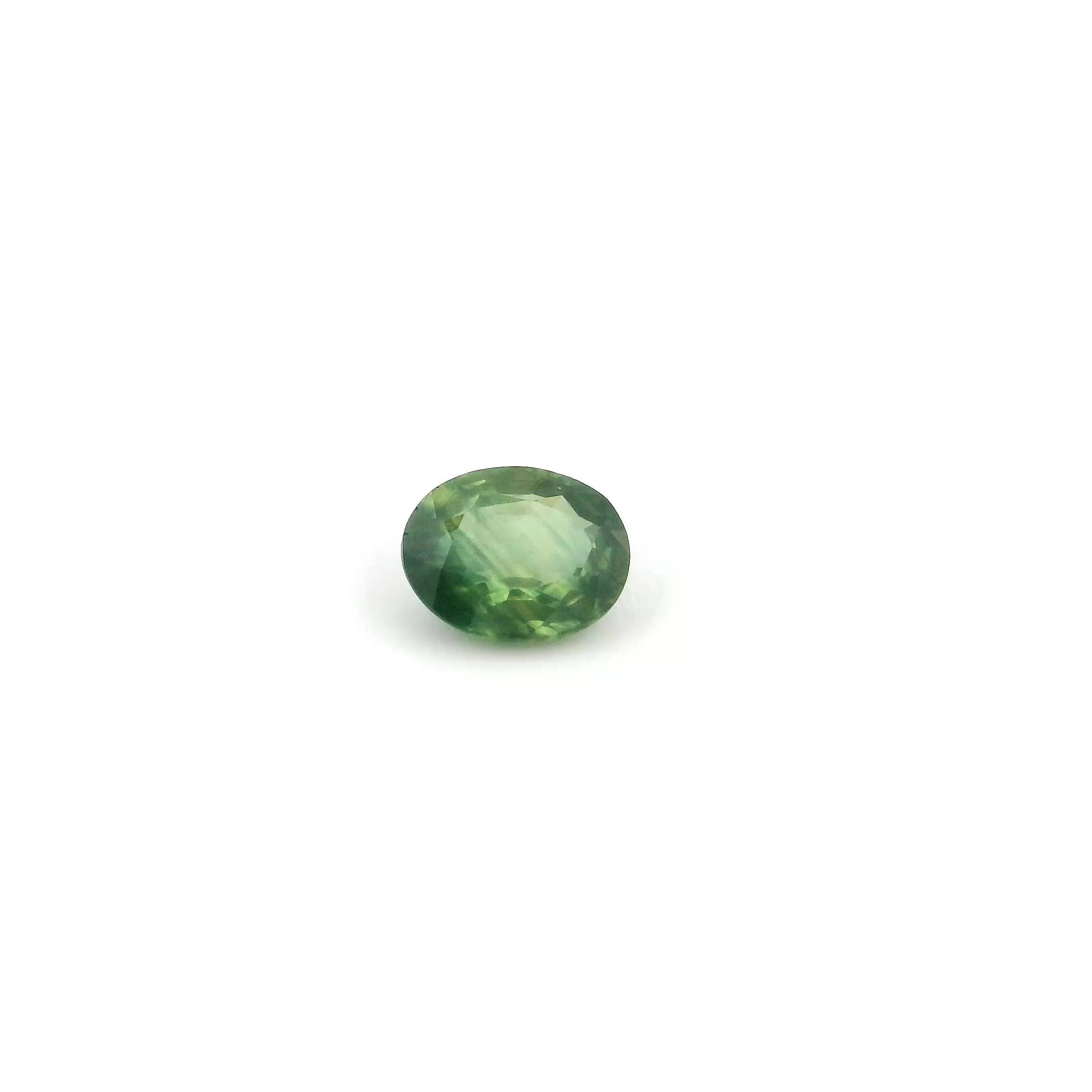 SAPPHIRE FACETED 0.54ct GREEN medium intense EC UNITEDSTATES HEATED