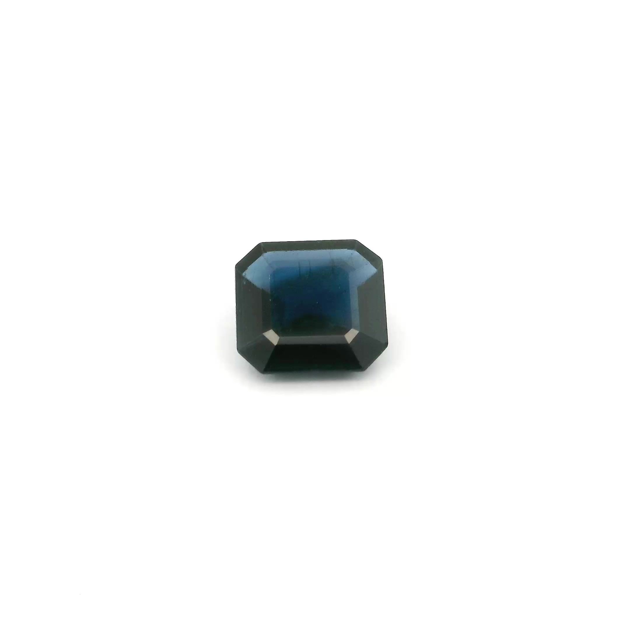 SAPPHIRE STEP 0.96ct BLUE vivid SI CAMBODIA NONE