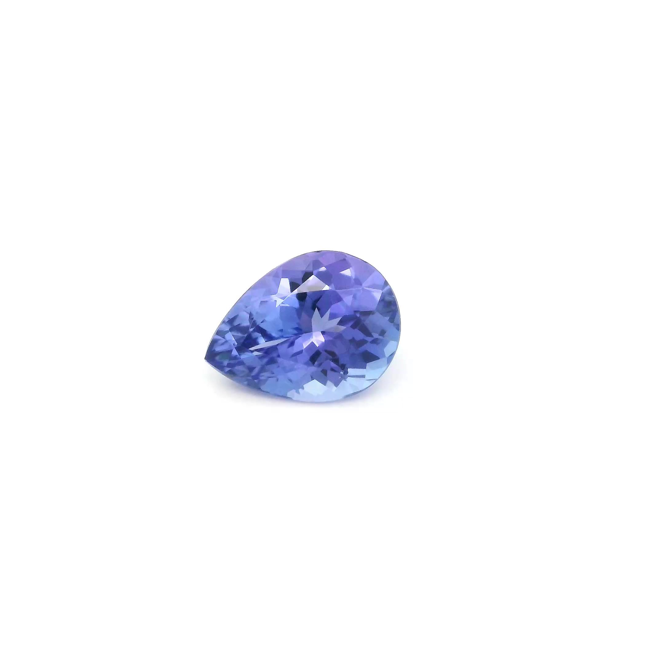 Tanzanit 1,11 ct, niebieski, szlif gruszka