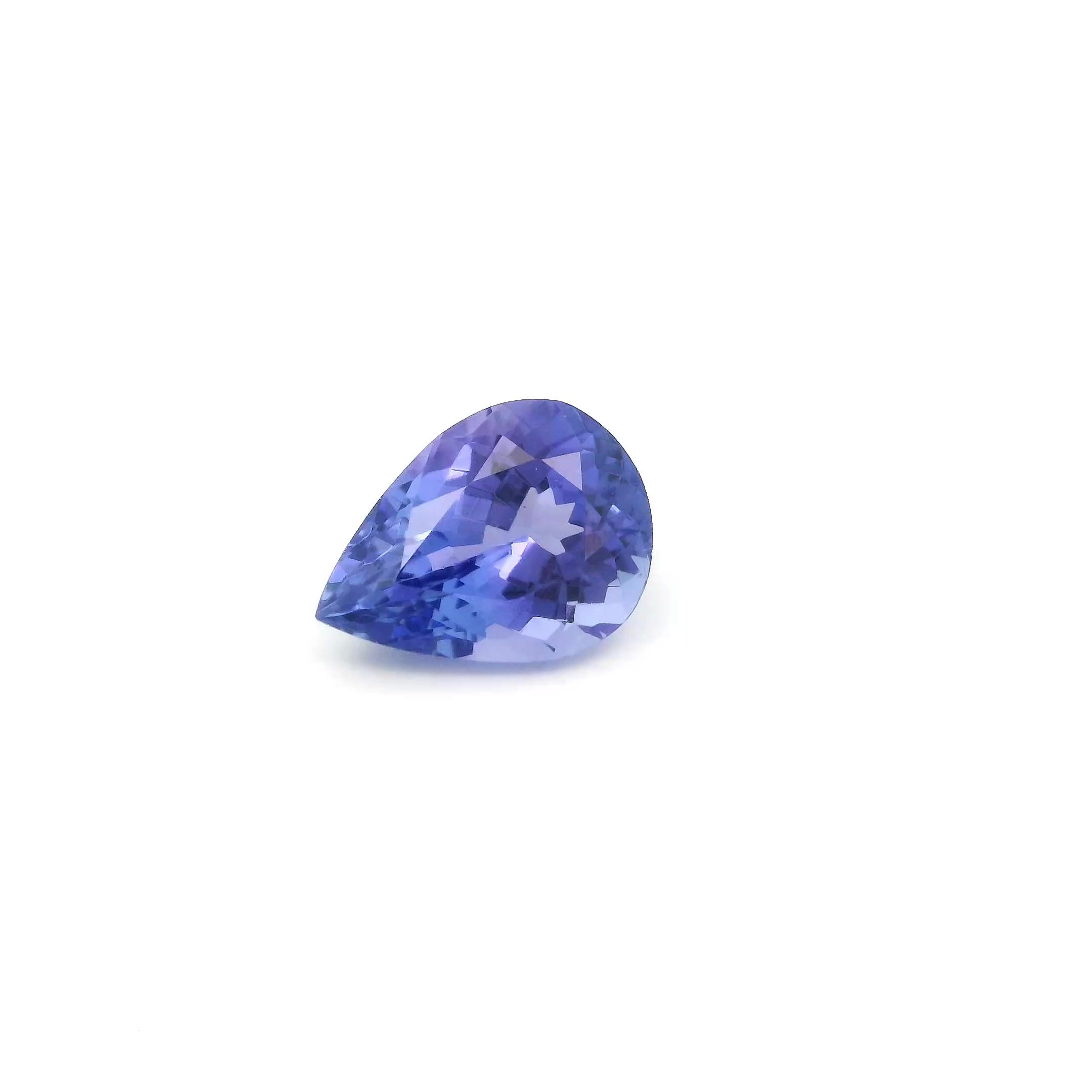 Tanzanit 1,20 ct, niebieski, szlif gruszka