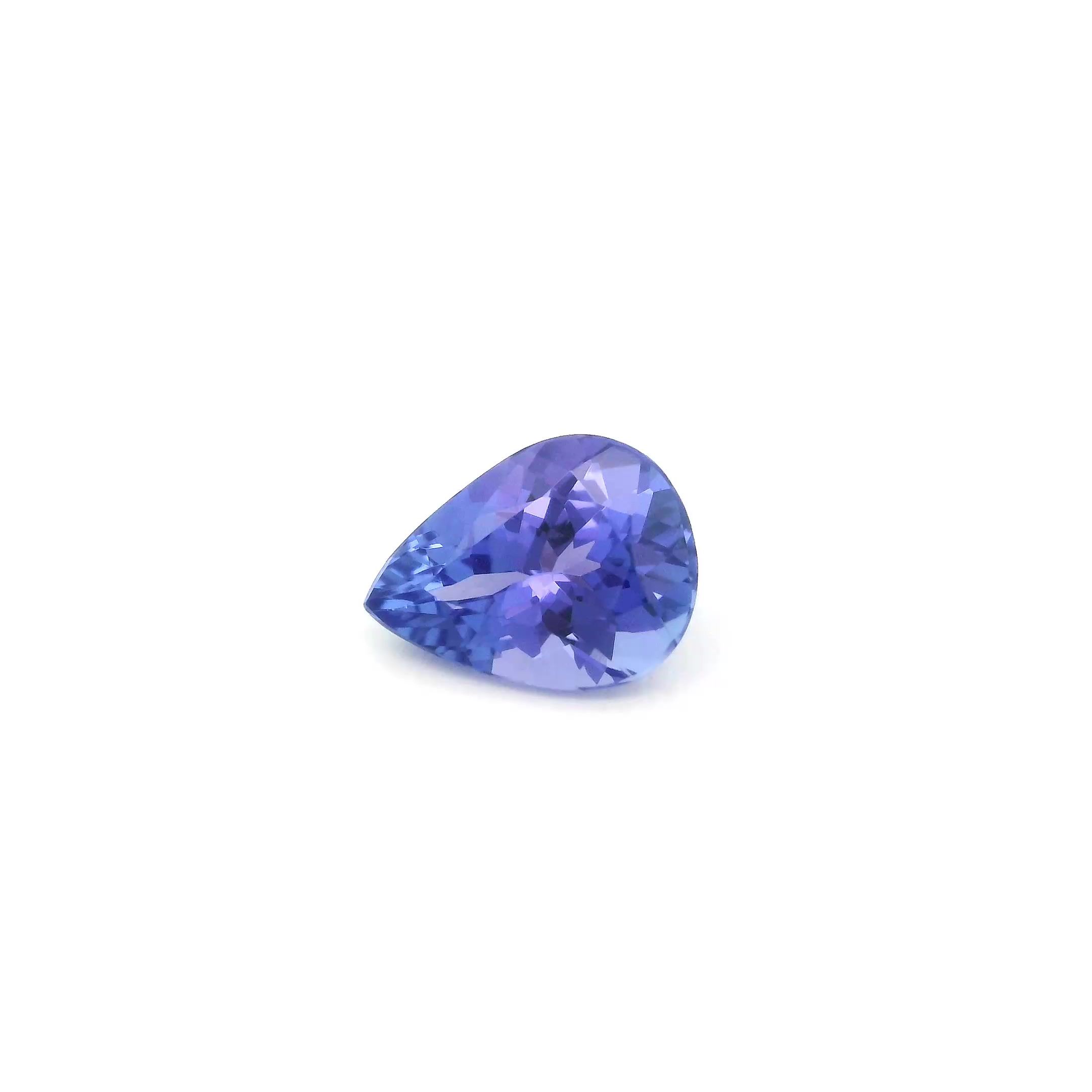 Tanzanit 1,07 ct, niebieski, szlif gruszka