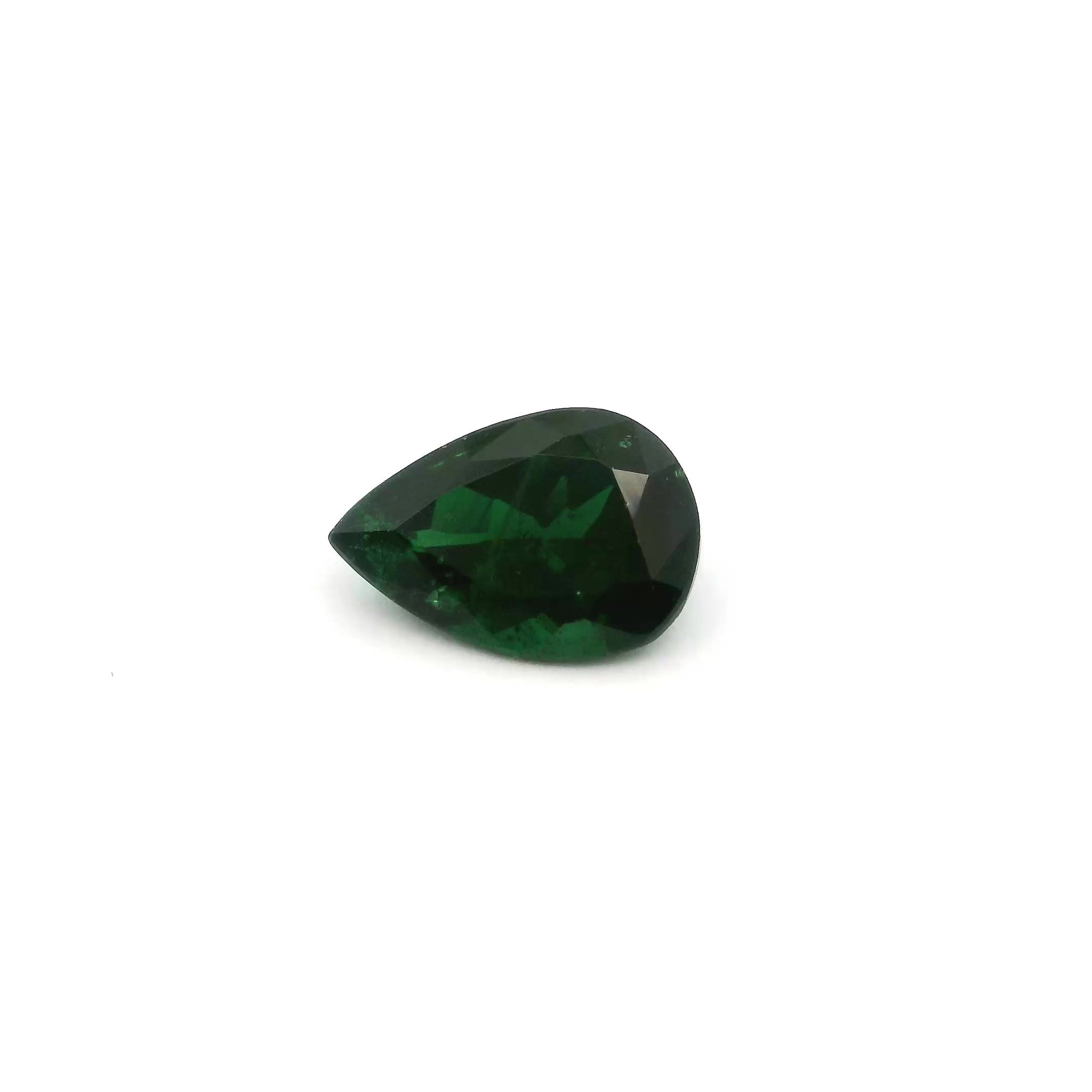 Granat 1,47 ct, zielony, szlif gruszka