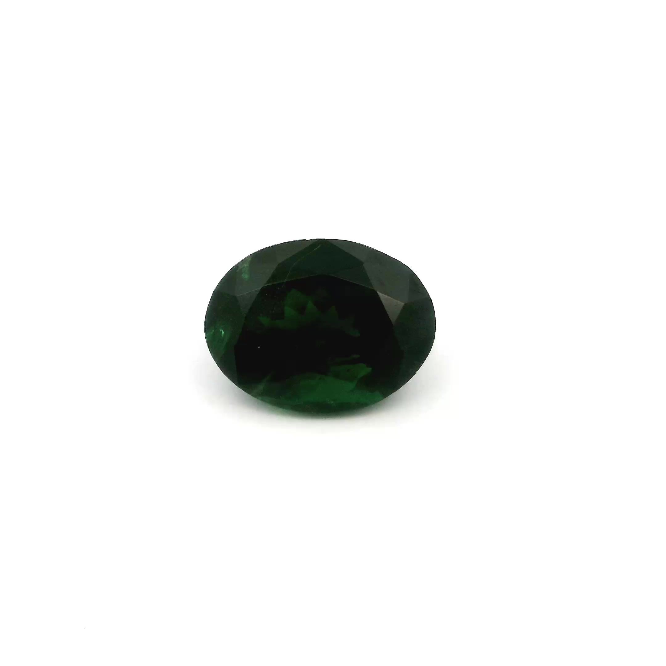 GARNET FACETED 2.1ct GREEN Deep Green SI KENYA NONE
