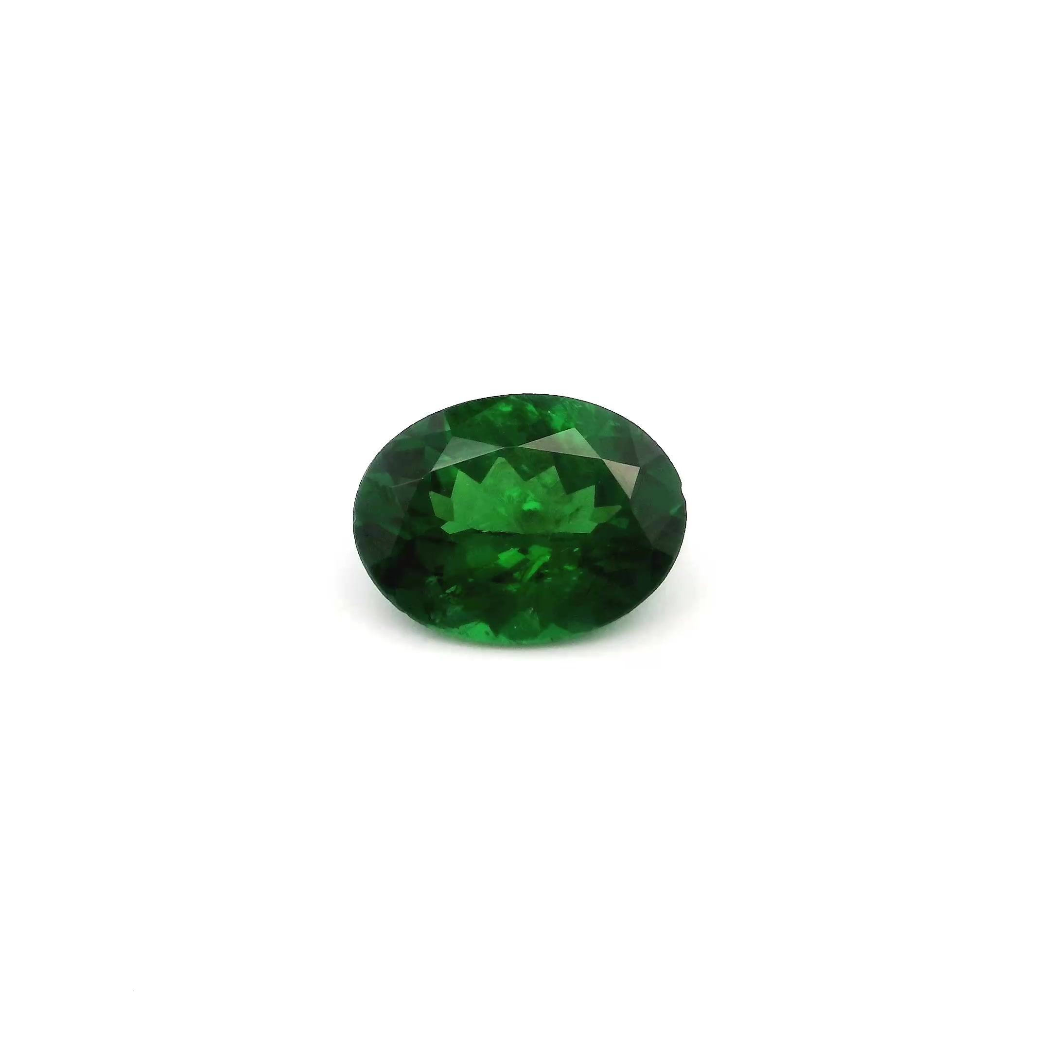 GARNET FACETED 1.3ct GREEN Deep Green SI KENYA NONE
