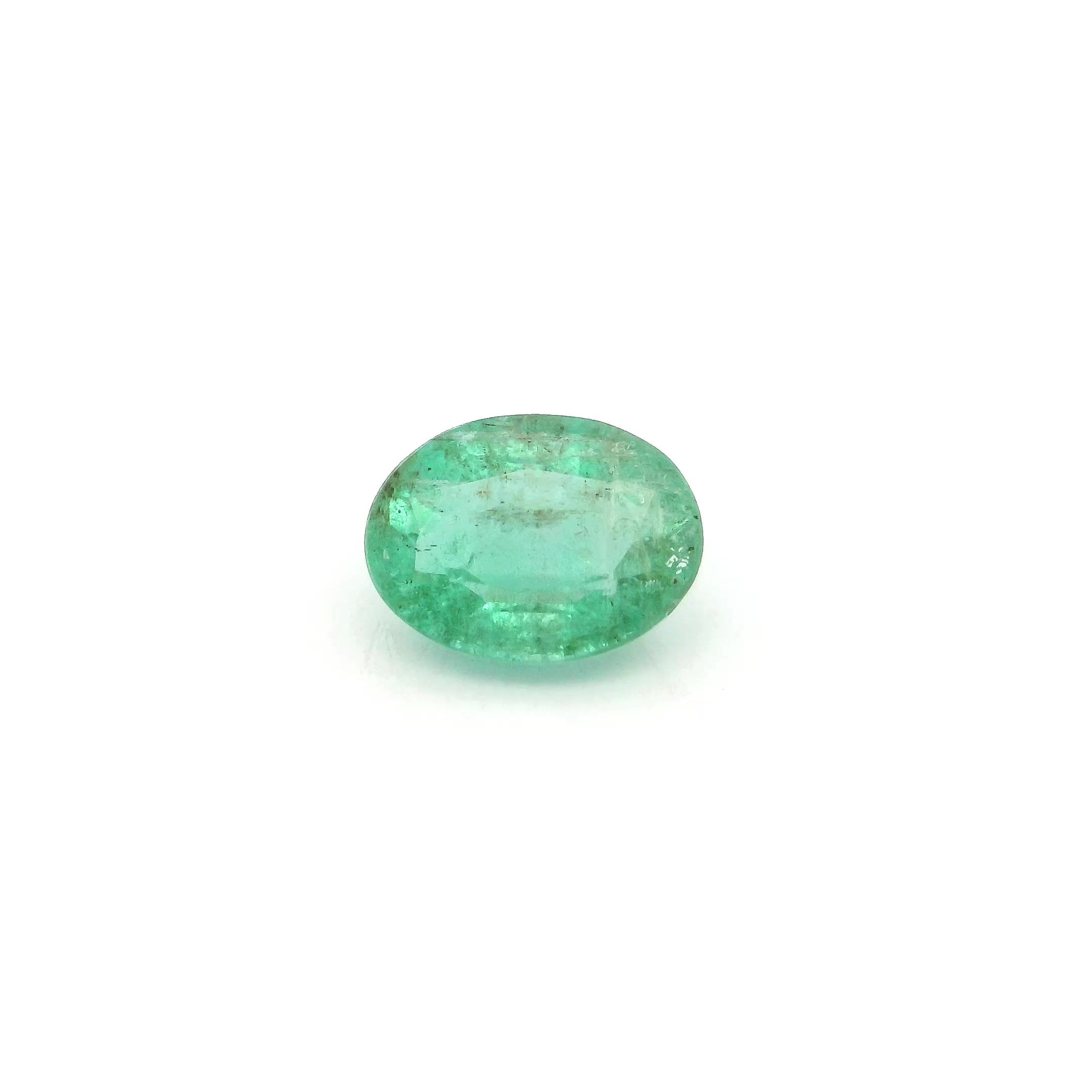 Szmaragd 1,25 ct, zielony, szlif owalny