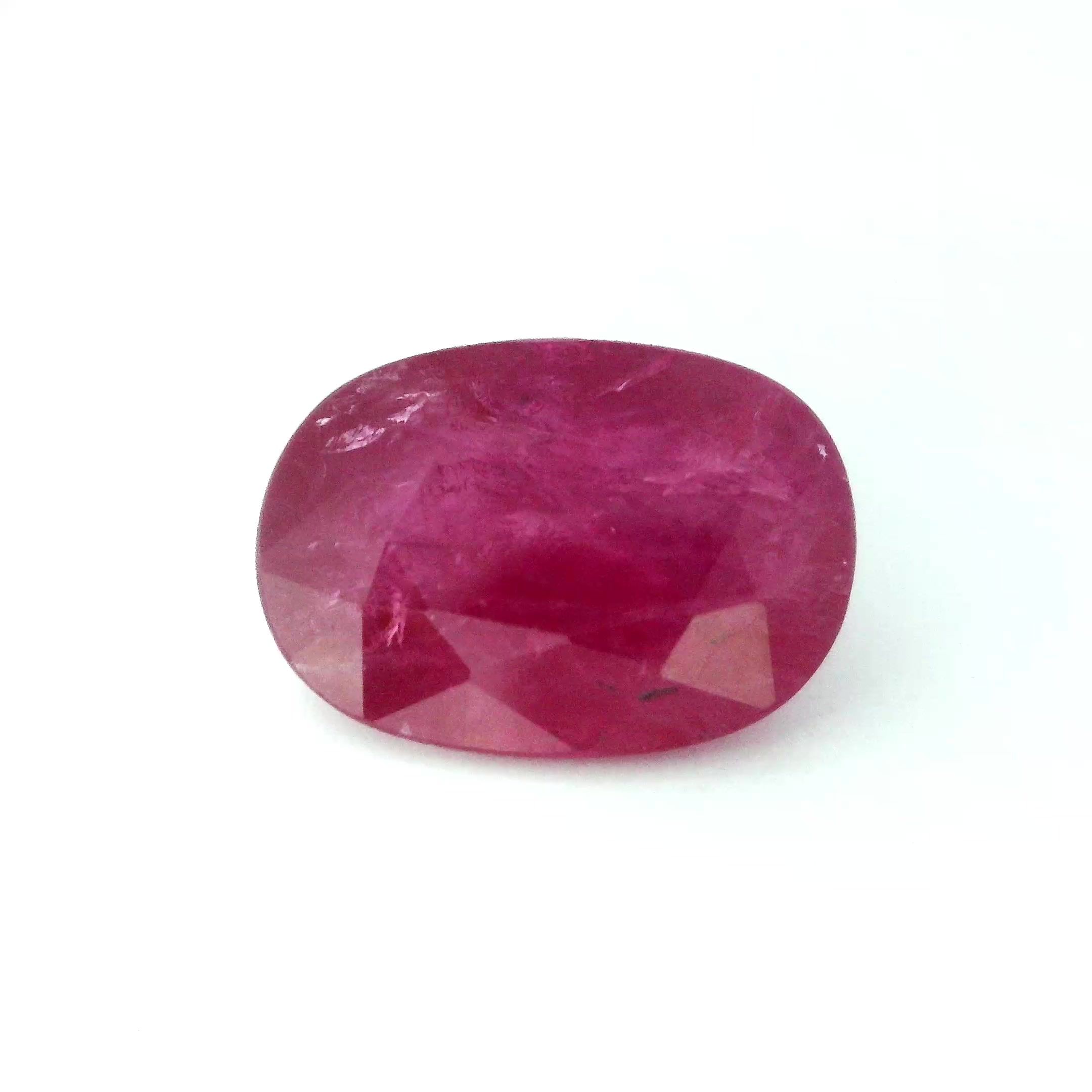 Rubin 7,58 ct, czerwony, szlif owalny