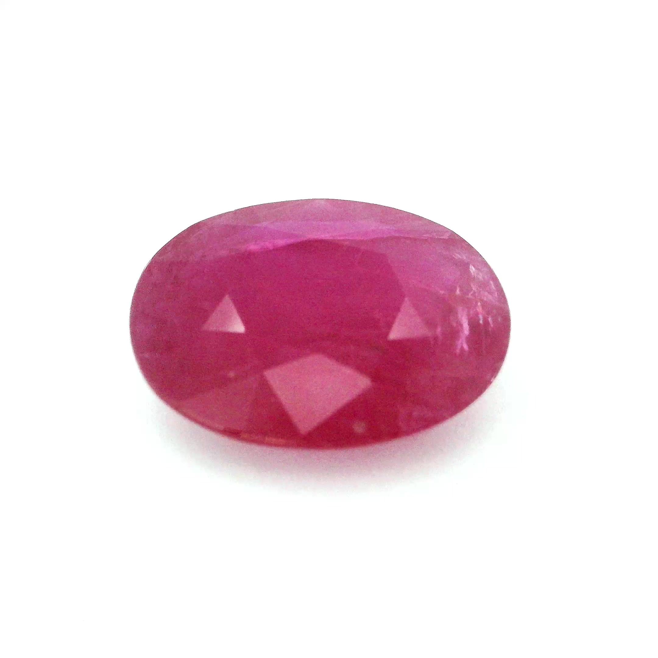 Rubin 8,26 ct, czerwony, szlif owalny
