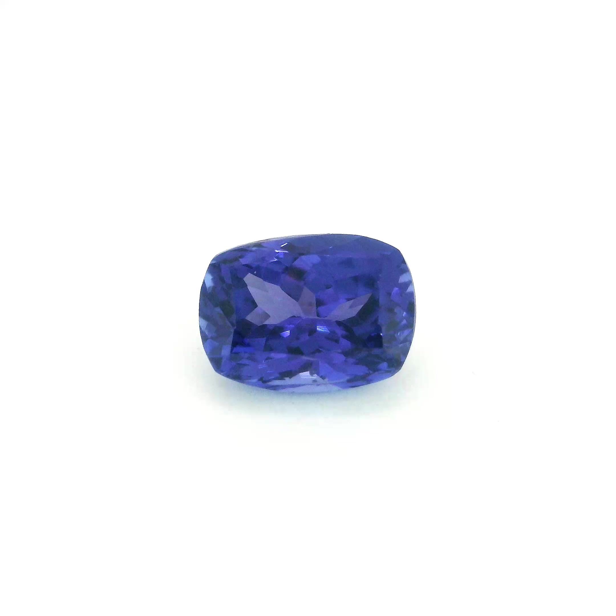 Tanzanit 2,30 ct, niebieski, szlif cushion