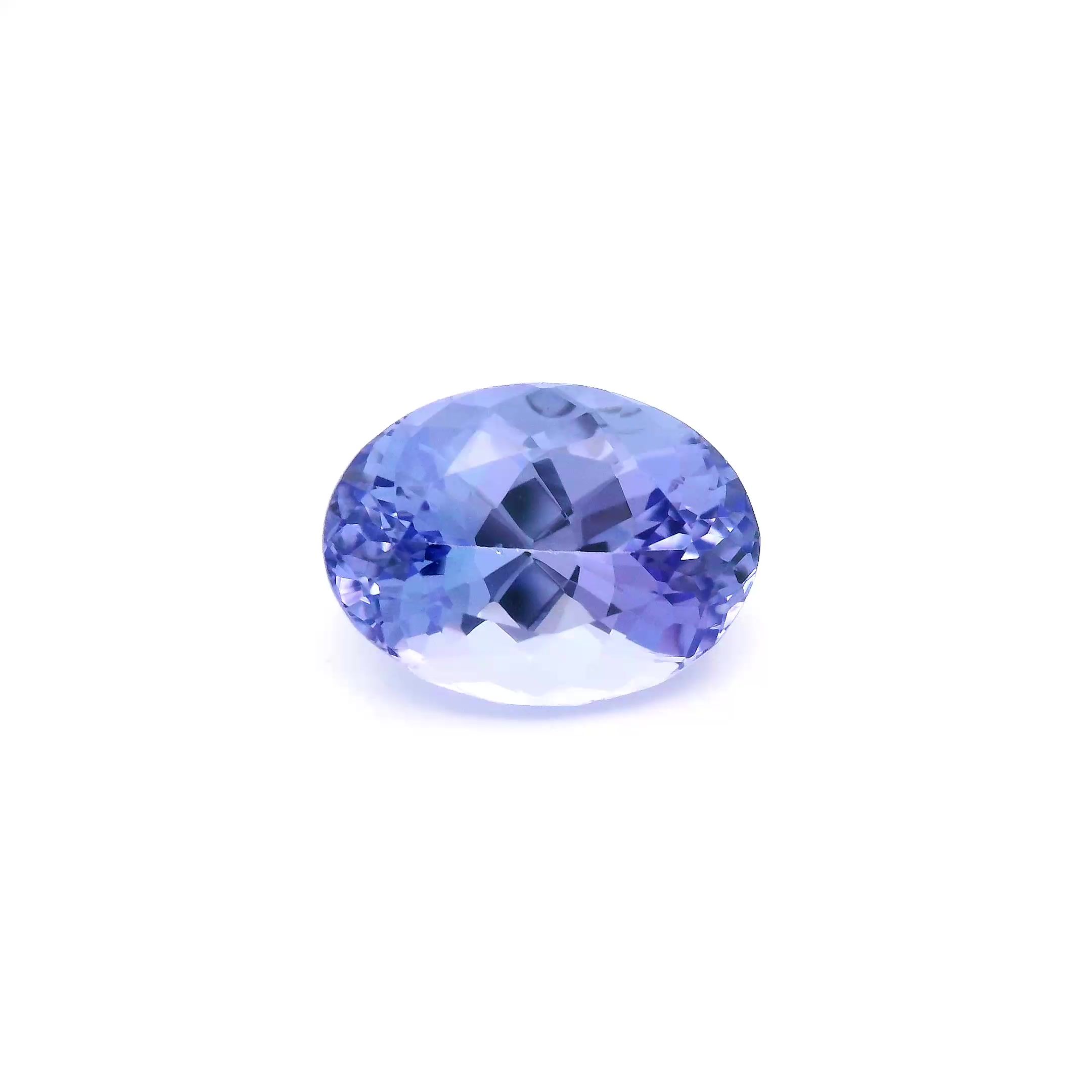 Tanzanit 4,84 ct, niebieski, szlif owalny
