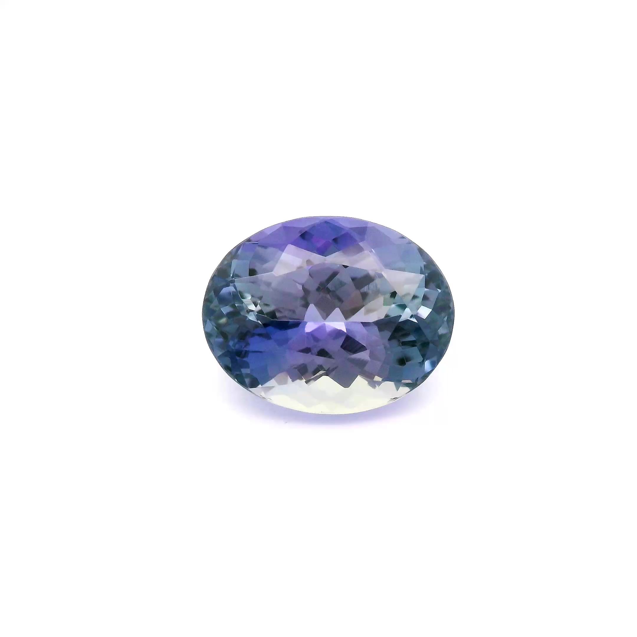 Tanzanit 5,10 ct, niebieski, szlif owalny