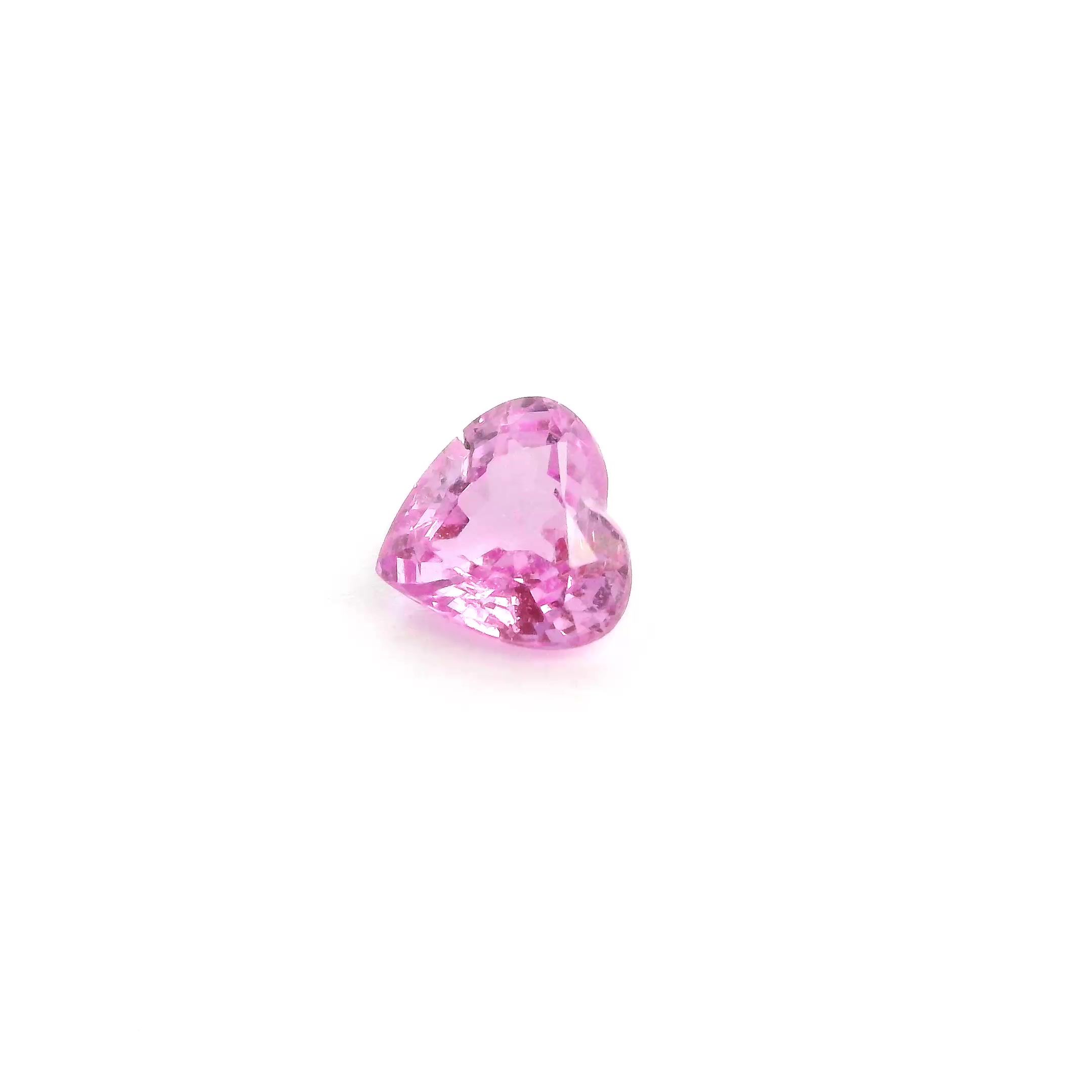 Szafir 1,05 ct, różowy, szlif serce