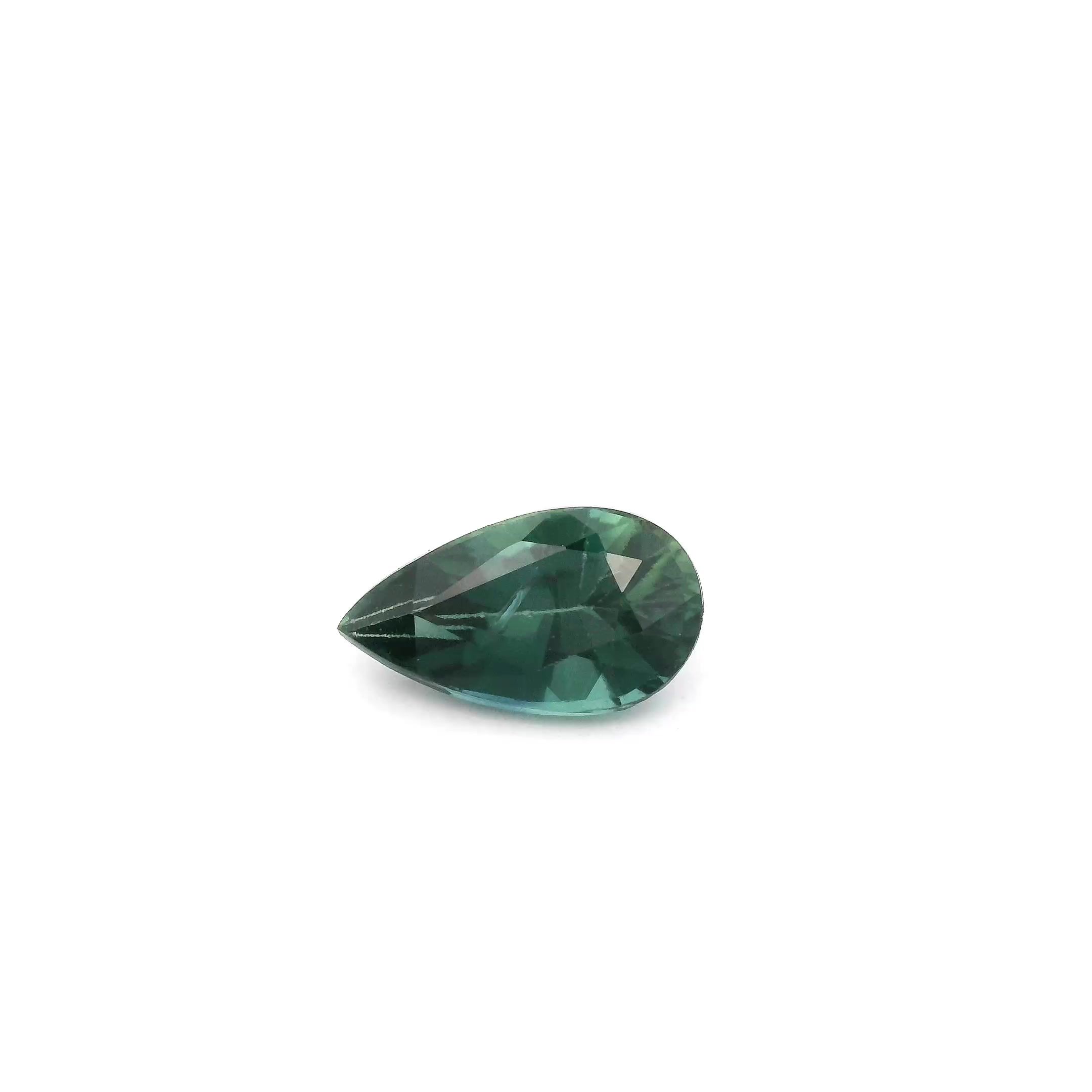 Szafir 1,10 ct, morski, szlif gruszka