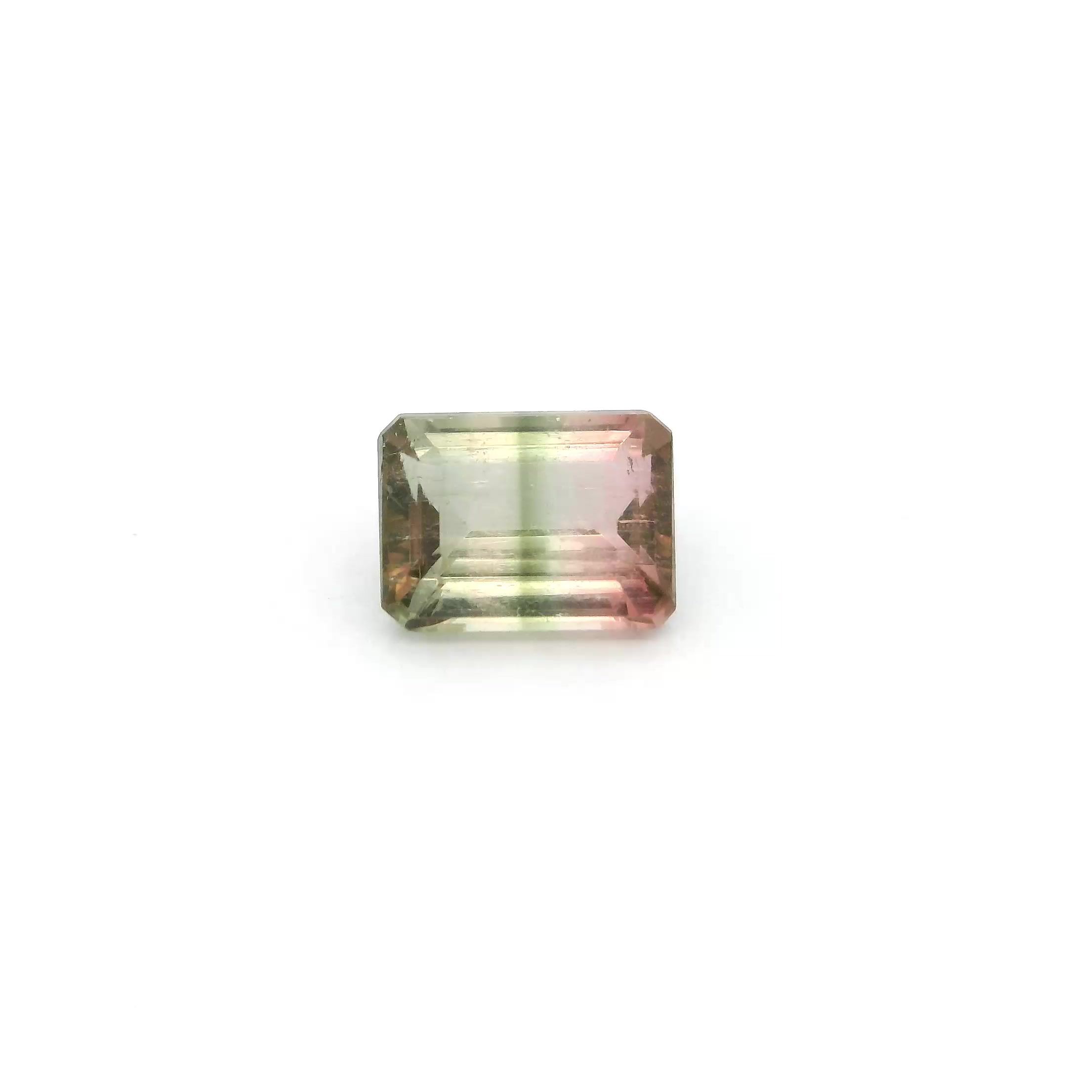 Turmalin 1,14 ct, dwubarwny, szlif ośmiokątny