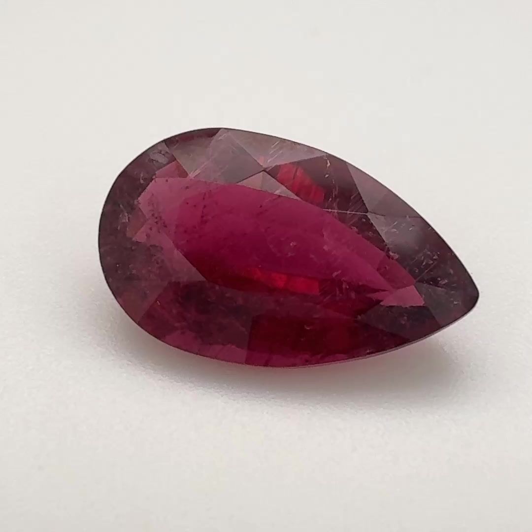TOURMALINE FACETED 3.61ct RED Vivid Pinkish Red SI BRAZIL NONE