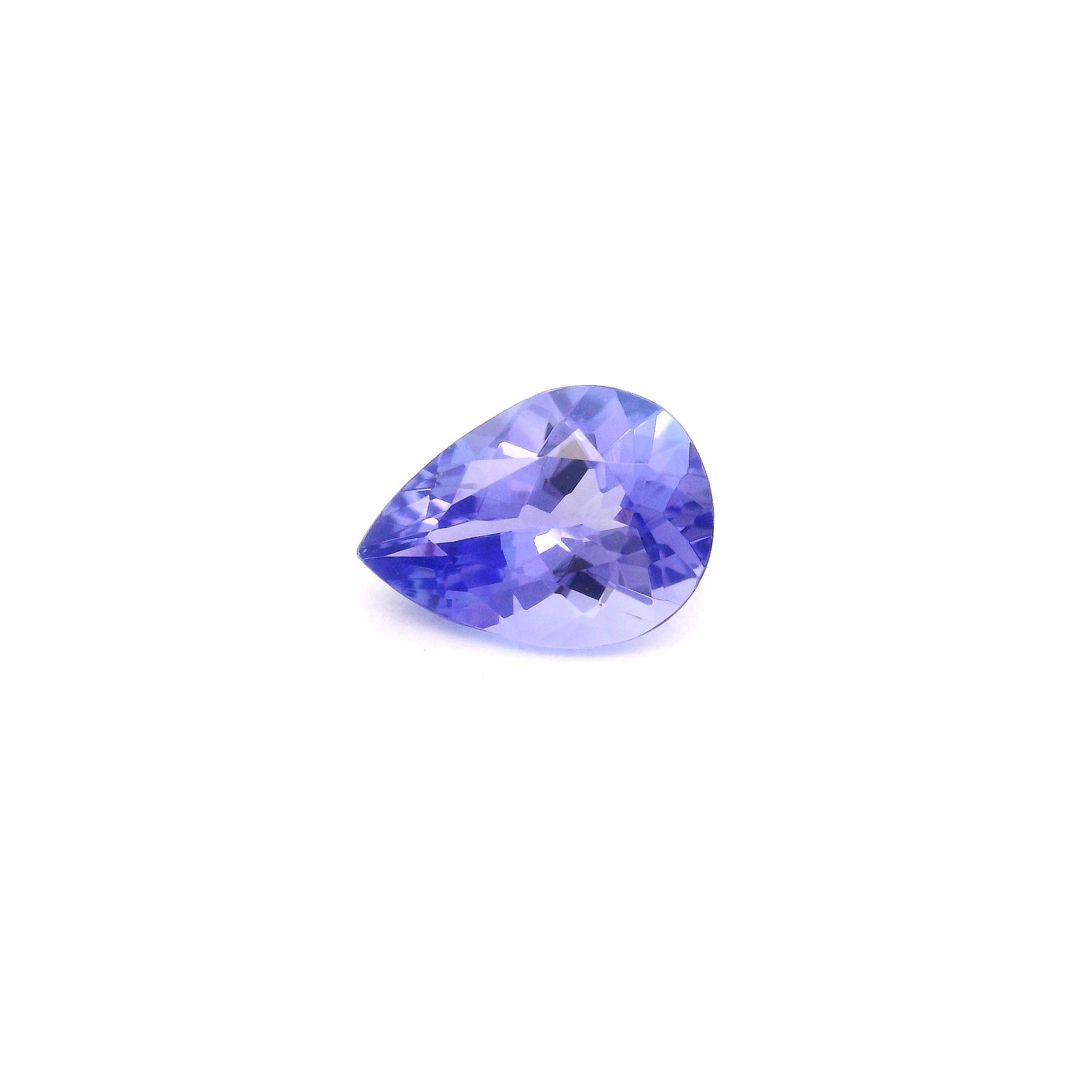 Tanzanit 1,09 ct, niebieski, szlif gruszka