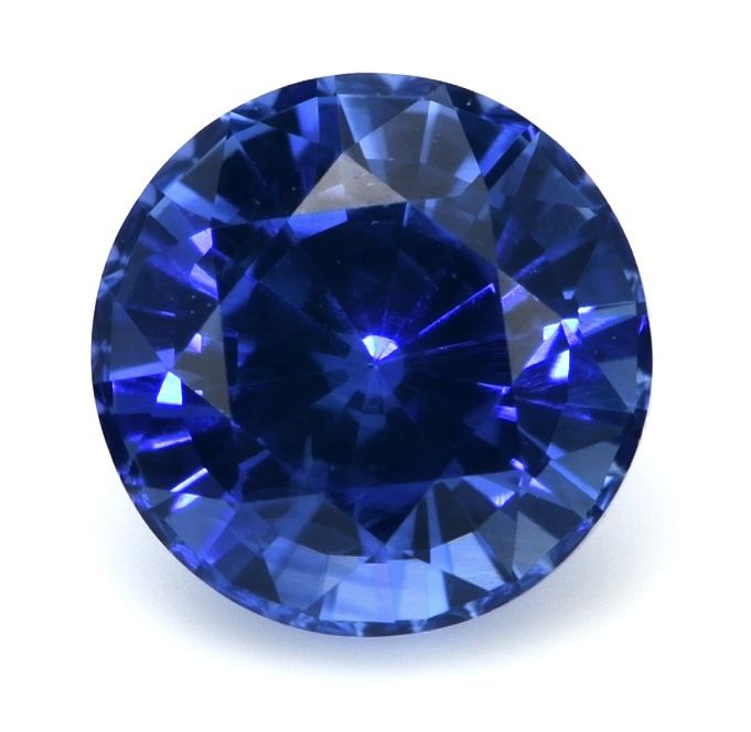Szafir 1,25 ct, niebieski, szlif okrągły