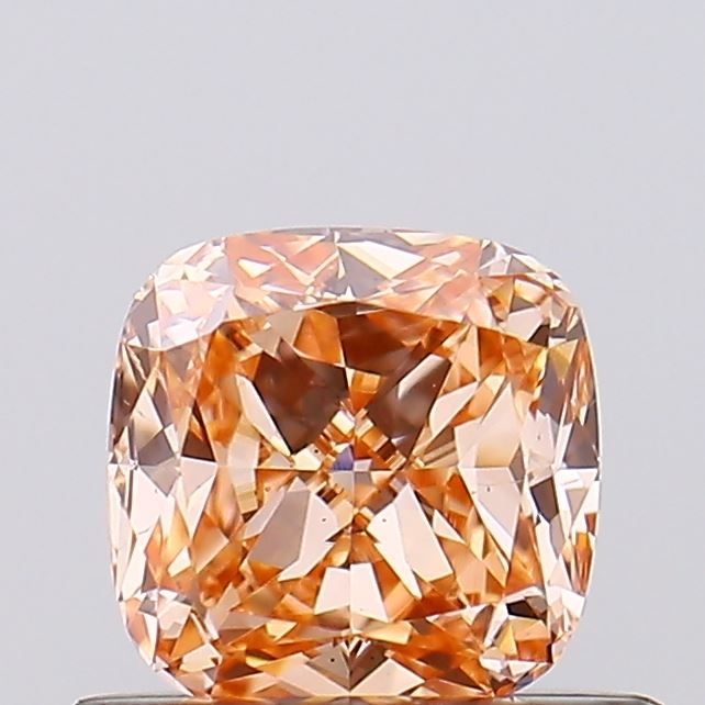 0.52 CT Fancy Intense Orange CUSHION BRILLIANT