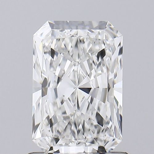 1.04-carat radiant diamond with F color, null cut, and VVS2 clarity.