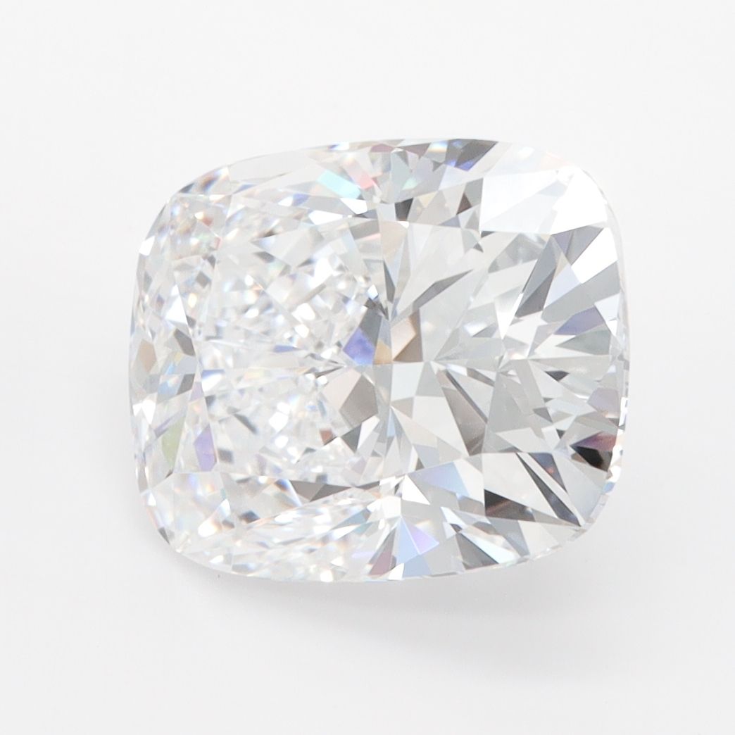 4.07-carat cushion diamond with D color, null cut, and VVS2 clarity.