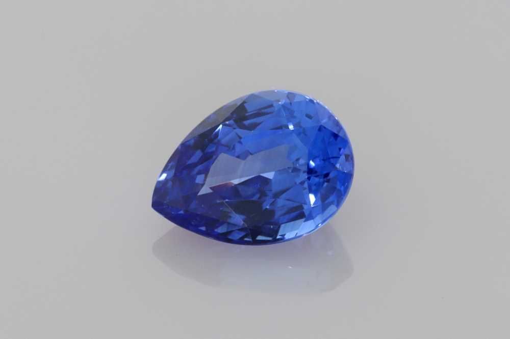Szafir 1,56 ct, niebieski, szlif gruszka