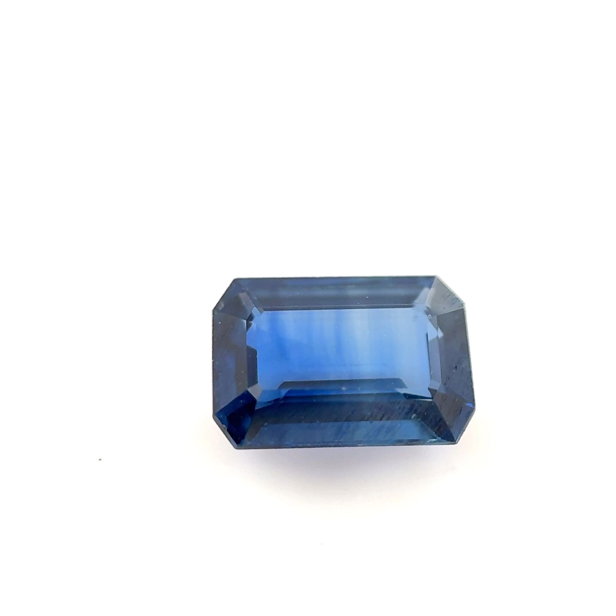 Szafir 1,19 ct, niebieski, szlif szmaragdowy