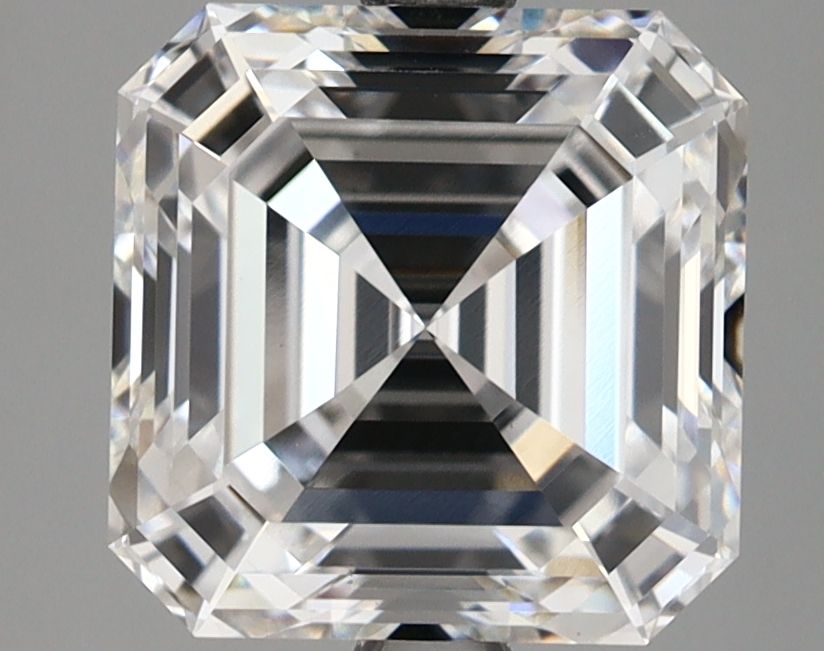 3.69-carat asscher diamond with D color, null cut, and VS1 clarity.