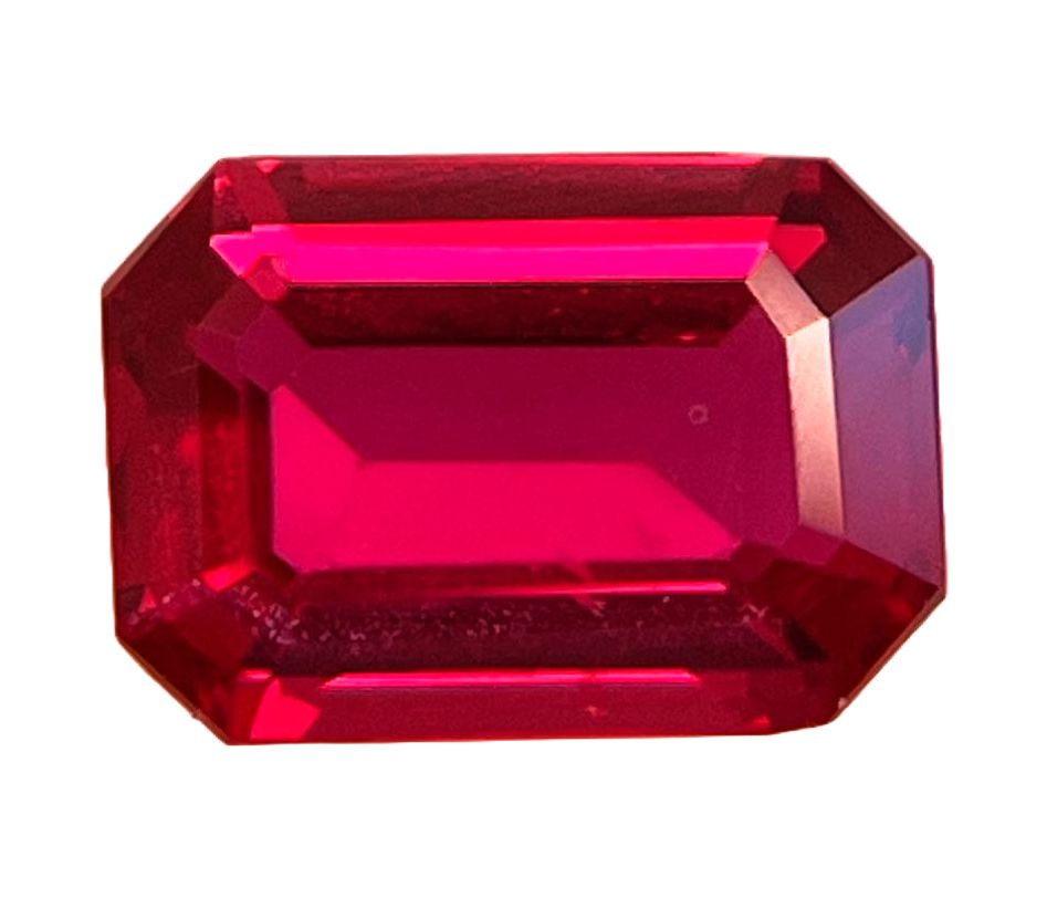 Rubin 1,55 ct, czerwony, szlif szmaragdowy