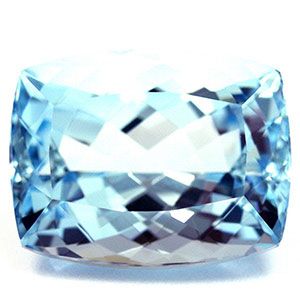 Akwamaryn 6,89 ct, niebieski, szlif cushion