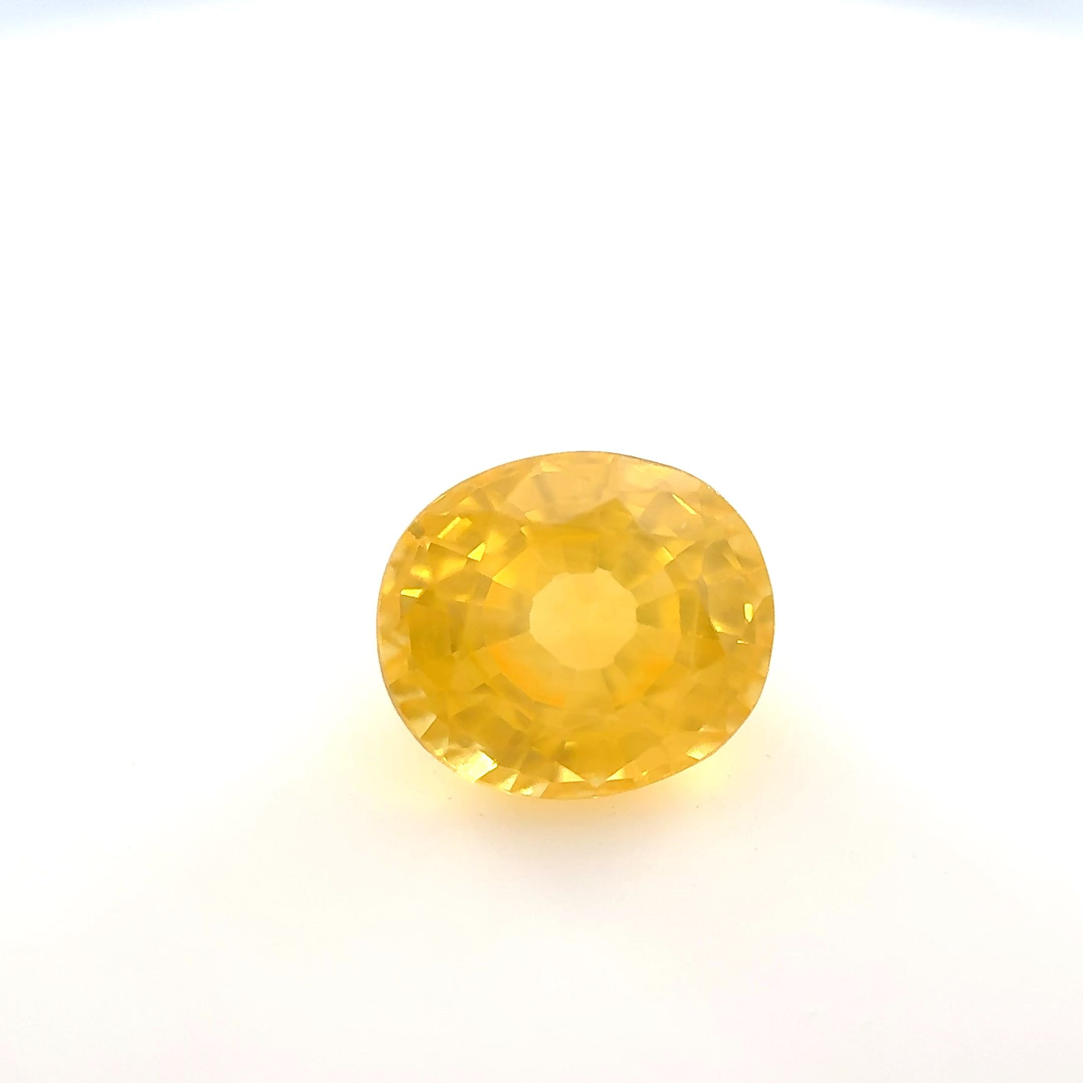Szafir 1,19 ct, żółty, szlif owalny
