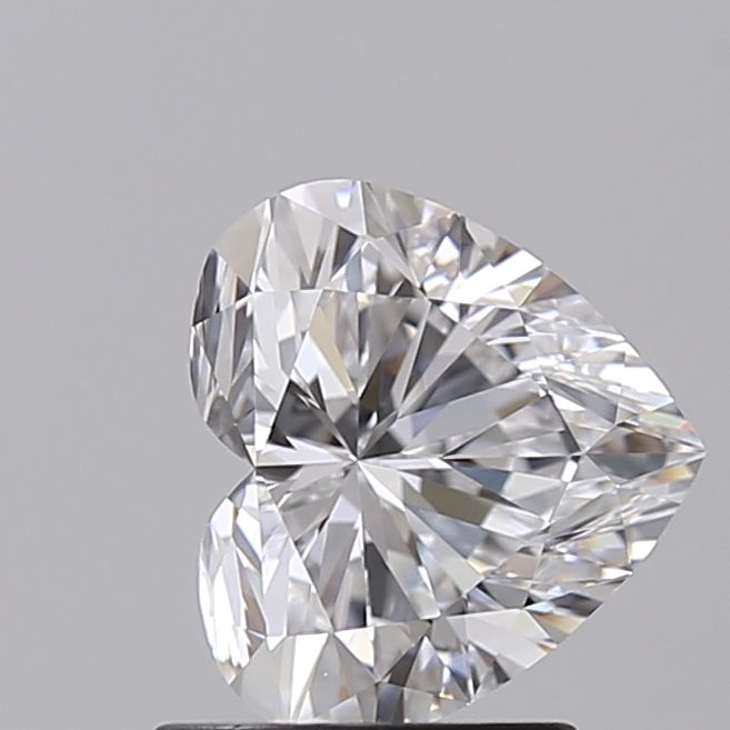 1.53-carat heart diamond with D color, null cut, and VVS2 clarity.