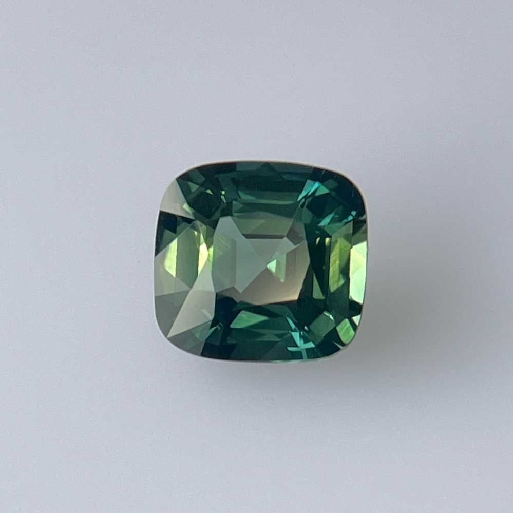 Szafir 3,98 ct, morski, szlif cushion