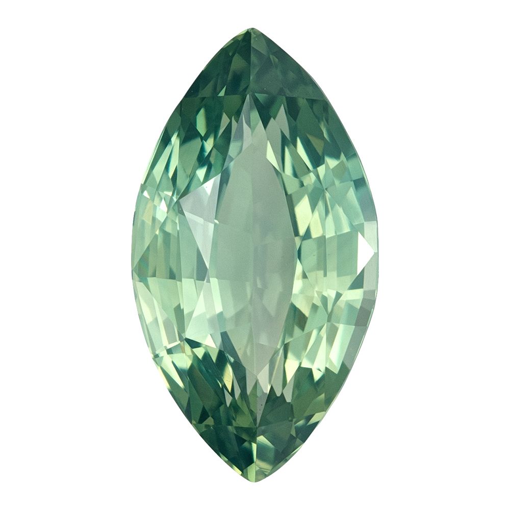 SAPPHIRE FACETED 3.29ct GREEN SI MADAGASCAR HEATED