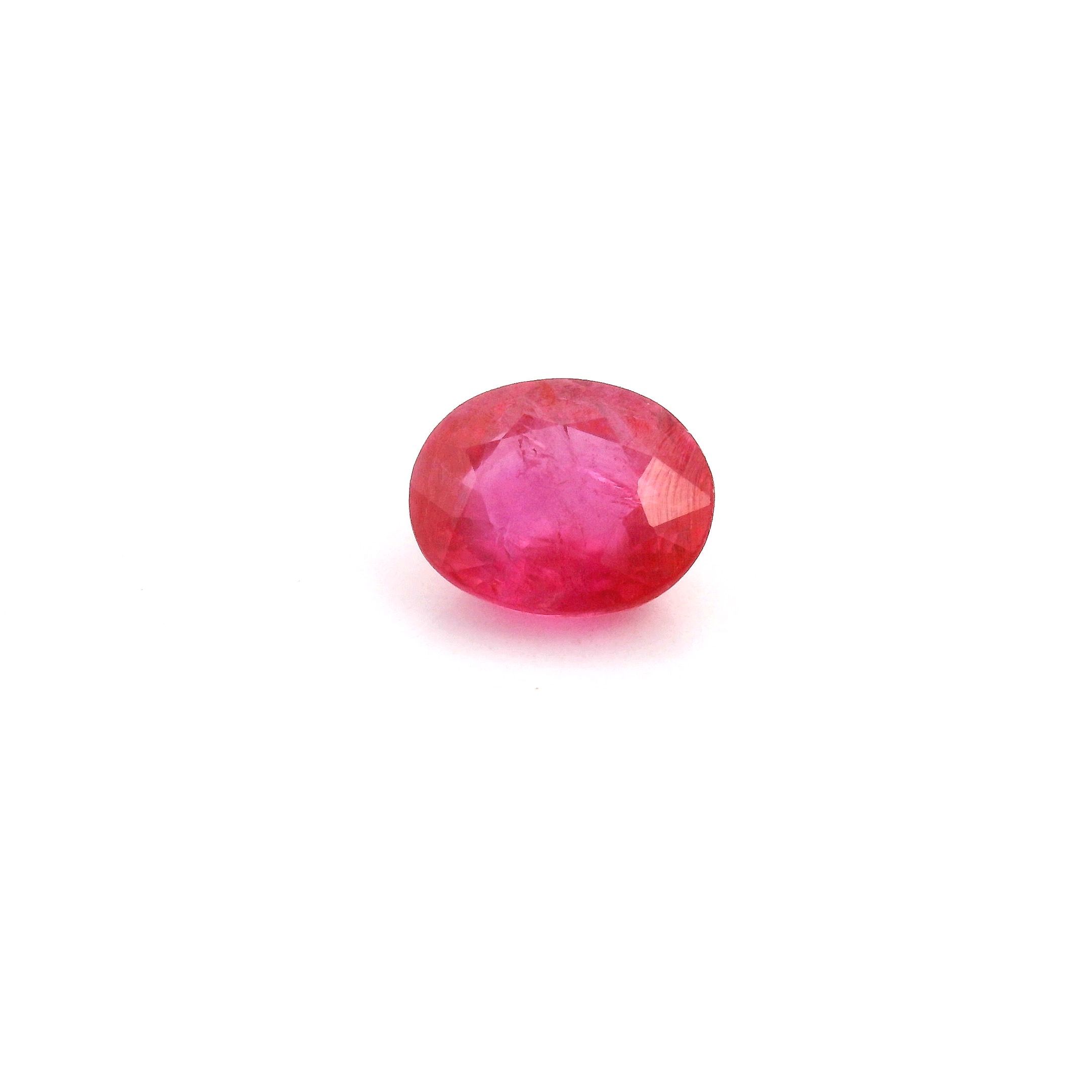 Rubin 1,22 ct, czerwony, szlif owalny