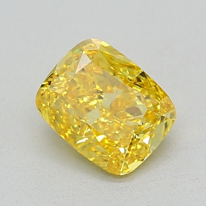 0.66 CT Fancy Vivid Yellow CUSHION MODIFIED