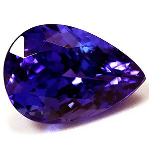 Tanzanit 3,65 ct, niebieski, szlif gruszka