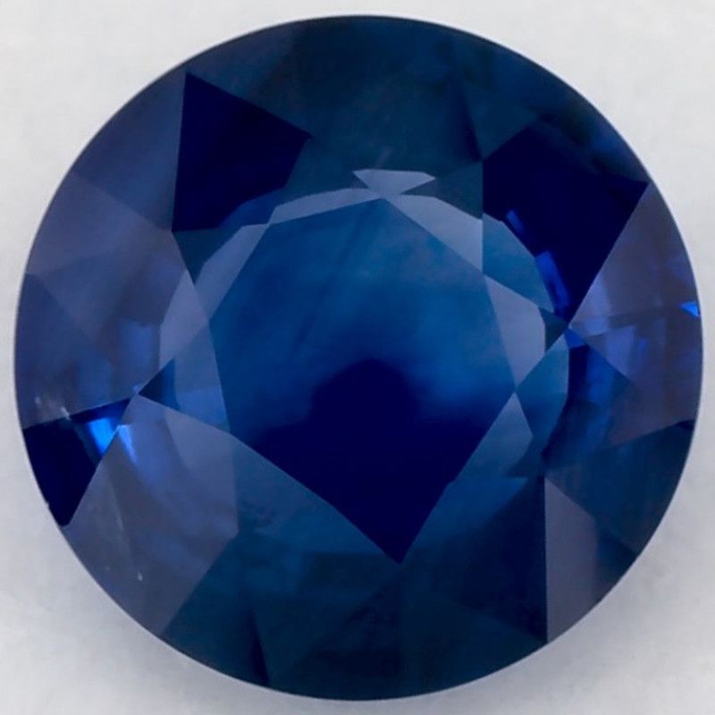 Szafir 1,40 ct, niebieski, szlif okrągły