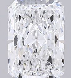 2.54-carat radiant diamond with D color, null cut, and VS1 clarity.