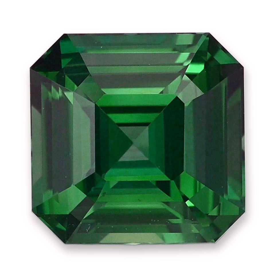 Szafir 3,08 ct, zielony, szlif szmaragdowy