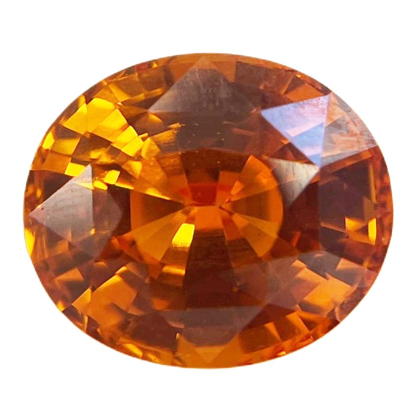 Szafir 6,07 ct, pomarańczowy, szlif owalny